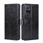 For vivo Y52t Geometric Stitching Leather Phone Case(Black) - 1