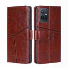 For vivo Y52t Geometric Stitching Leather Phone Case(Dark Brown) - 1
