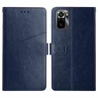 For Xiaomi Poco M5s HT01 Y-shaped Pattern Flip Leather Phone Case(Blue) - 1