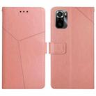 For Xiaomi Poco M5s HT01 Y-shaped Pattern Flip Leather Phone Case(Pink) - 1