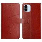 For Xiaomi Redmi A1 HT01 Y-shaped Pattern Flip Leather Phone Case(Brown) - 1