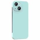 For iPhone 14 Rimless PC Phone Case with Lens Film(Sky Blue) - 1