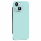 For iPhone 14 Plus Rimless PC Phone Case with Lens Film(Sky Blue) - 1