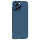 For iPhone 14 Pro Rimless PC Phone Case with Lens Film(Blue) - 1