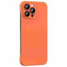 For iPhone 14 Pro Rimless PC Phone Case with Lens Film(Orange) - 1