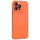 For iPhone 14 Pro Max Rimless PC Phone Case with Lens Film(Orange) - 1