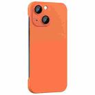 For iPhone 13 Rimless PC Phone Case with Lens Film(Orange) - 1