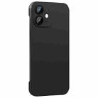 For iPhone 12 Rimless PC Phone Case with Lens Film(Black) - 1