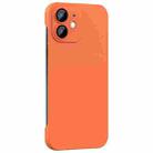 For iPhone 12 Rimless PC Phone Case with Lens Film(Orange) - 1