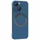 For iPhone 14 Magsafe Rimless PC Phone Case with Lens Film(Blue) - 1