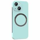 For iPhone 14 Plus Magsafe Rimless PC Phone Case with Lens Film(Sky Blue) - 1