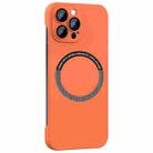 For iPhone 14 Pro Magsafe Rimless PC Phone Case with Lens Film(Orange) - 1