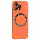 For iPhone 13 Pro Magsafe Rimless PC Phone Case with Lens Film(Orange) - 1