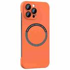 For iPhone 12 Pro Magsafe Rimless PC Phone Case with Lens Film(Orange) - 1