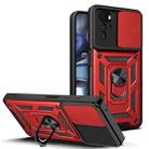 For Motorola Moto G22 Sliding Camera Cover Design TPU+PC Phone Case(Red) - 1