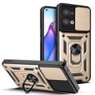 For OPPO Reno8 5G Sliding Camera Cover Design TPU+PC Phone Case(Gold) - 1