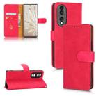 For Honor 70 5G Skin Feel Magnetic Flip Leather Phone Case(Rose Red) - 1