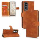 For Honor 70 5G Skin Feel Magnetic Flip Leather Phone Case(Brown) - 1