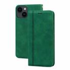 For iPhone 14 Plus Frosted Business Magnetic Horizontal Flip PU Phone Case(Green) - 1