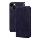 For iPhone 14 Plus Frosted Business Magnetic Horizontal Flip PU Phone Case(Black) - 1