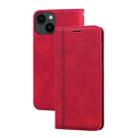 For iPhone 14 Frosted Business Magnetic Horizontal Flip PU Phone Case(Red) - 1