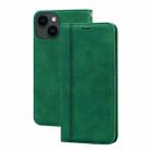 For iPhone 14 Frosted Business Magnetic Horizontal Flip PU Phone Case(Green) - 1