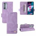 For Motorola Edge X30 / Edge 30 Pro / Edge+ 2022 Magnetic Clasp Leather Phone Case(Purple) - 1