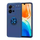 For vivo V25 Metal Ring Holder TPU Phone Case(Blue) - 1