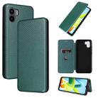 For Xiaomi Redmi A1 4G Carbon Fiber Texture Flip Leather Phone Case(Green) - 1