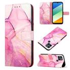 For Infinix Smart 6 Plus/X6823 PT003 Marble Pattern Flip Leather Phone Case(Pink Purple Gold LS001) - 1