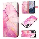 For Motorola Moto E22i 4G/E22 4G PT003 Marble Pattern Flip Leather Phone Case(Pink Purple Gold LS001) - 1