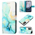 For Motorola Moto E22i 4G/E22 4G PT003 Marble Pattern Flip Leather Phone Case(Green LS003) - 1