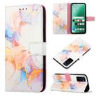 For OPPO A55S 5G/CPH2309 Japan PT003 Marble Pattern Flip Leather Phone Case(Galaxy Marble White LS004) - 1