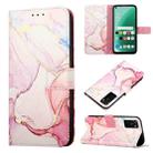 For OPPO A55S 5G/CPH2309 Japan PT003 Marble Pattern Flip Leather Phone Case(Rose Gold LS005) - 1
