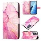 For OPPO Reno7 A Japan PT003 Marble Pattern Flip Leather Phone Case(Pink Purple Gold LS001) - 1