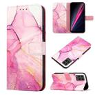 For T-Mobile Revvl 6 Pro 5G PT003 Marble Pattern Flip Leather Phone Case(Pink Purple Gold LS001) - 1