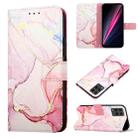 For T-Mobile Revvl 6 Pro 5G PT003 Marble Pattern Flip Leather Phone Case(Rose Gold LS005) - 1