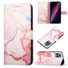 For T-Mobile Revvl 6 5G PT003 Marble Pattern Flip Leather Phone Case(Rose Gold LS005) - 1