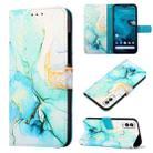 For Kyocera Android One S9/KC-S304/Digno SANGA Edition PT003 Marble Pattern Flip Leather Phone Case(Green LS003) - 1