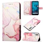 For Kyocera Android One S9/KC-S304/Digno SANGA Edition PT003 Marble Pattern Flip Leather Phone Case(Rose Gold LS005) - 1