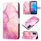 For Oukitel C31 PT003 Marble Pattern Flip Leather Phone Case(Pink Purple Gold LS001) - 1