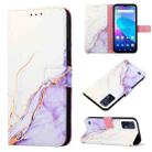 For Oukitel C31 PT003 Marble Pattern Flip Leather Phone Case(White Purple LS006) - 1