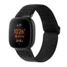 For Fitbit Versa 4 / Sense 2 Universal Wave Nylon Watch Band(Black) - 1