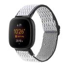For Fitbit Versa 4 / Sense 2 Universal Wave Nylon Watch Band(White Black) - 1