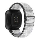 For Fitbit Versa 4 / Sense 2 Universal Wave Nylon Watch Band(White Black) - 2