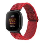 For Fitbit Versa 4 / Sense 2 Universal Wave Nylon Watch Band(Red) - 1