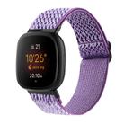 For Fitbit Versa 4 / Sense 2 Universal Wave Nylon Watch Band(Lilacs) - 1