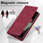 For Samsung Galaxy S21 Ultra 5G LC.IMEEKE RFID Anti-theft Leather Phone Case(Red) - 6