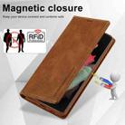 For Samsung Galaxy S21 Ultra 5G LC.IMEEKE RFID Anti-theft Leather Phone Case(Brown) - 6