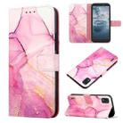 For Nokia C2 2ND Edition PT003 Marble Pattern Flip Leather Phone Case(Pink Purple Gold LS001) - 1